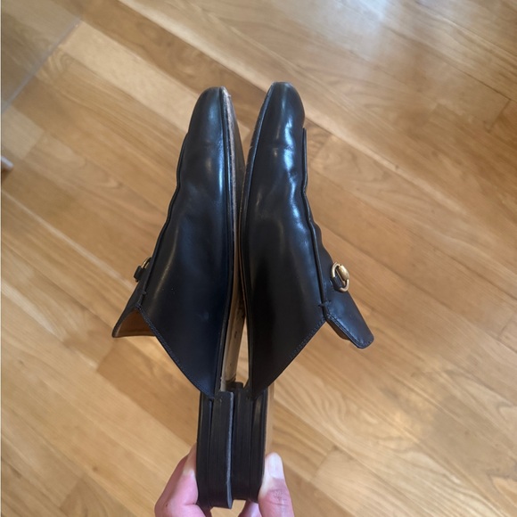 Gucci Black Leather Slip-On Loafers with Gold Accents - Picture 3 of 7